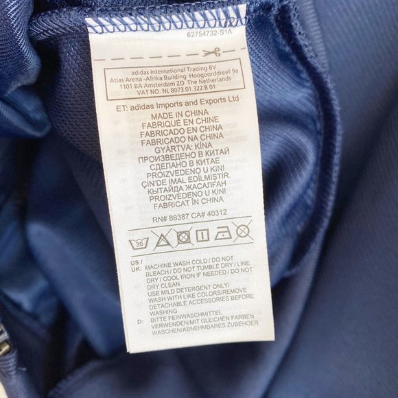 Adidas Men's Lifestyle Track Jacket, Full Zip, Two Front Waist Pockets, Indigo - Picture 9 of 13